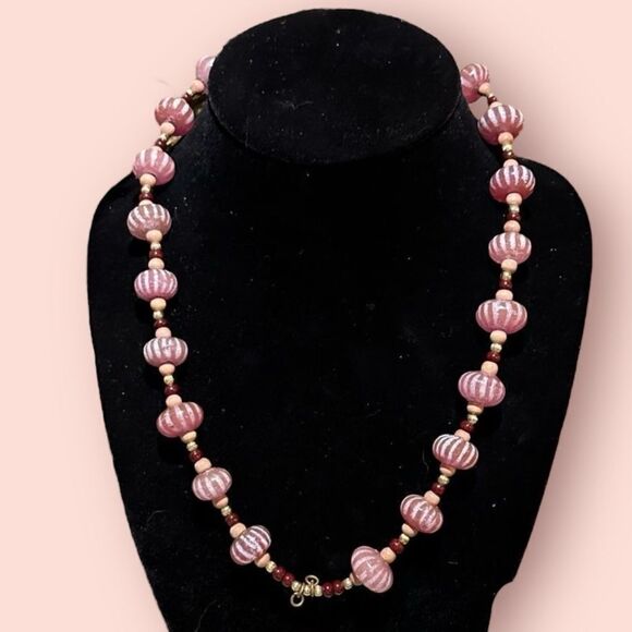 Gorgeous Handcrafted Lampwork Candy Bead Necklace - Picture 1 of 4